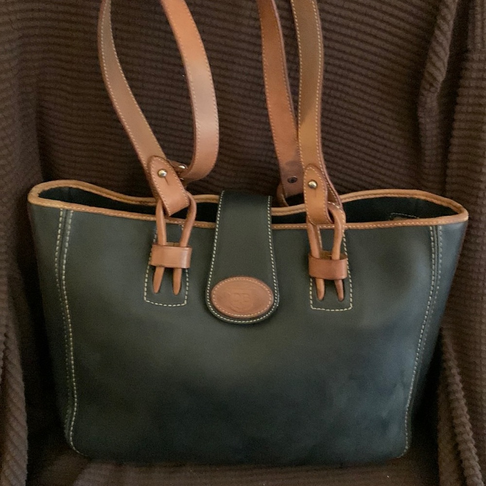 Dooney & Bourke Bags Navy/Brown tote purse one dark stain/ink stain